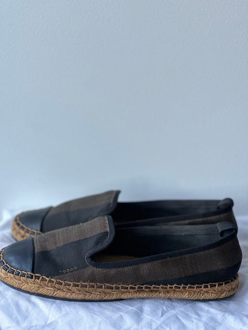 FENDI Pequin Stripe Canvas Junia