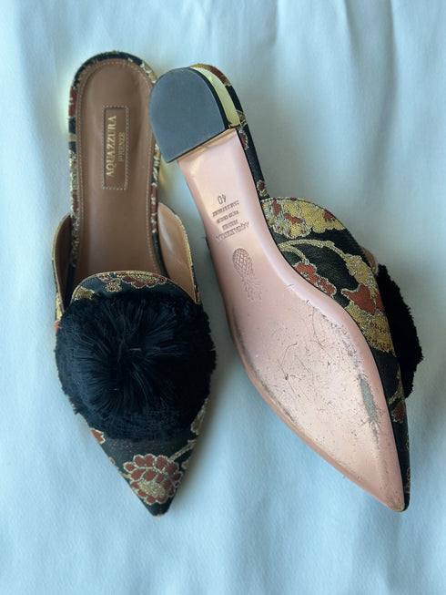 Aquazzura Powder Puff Slippers