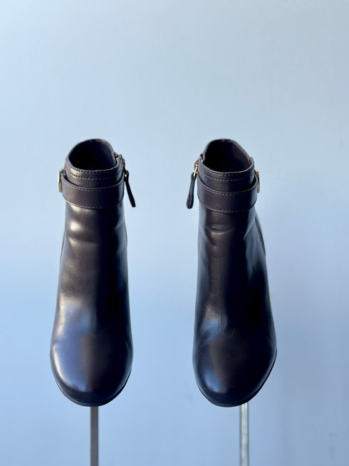 Tory Burch Brown Leather Ankle Boots