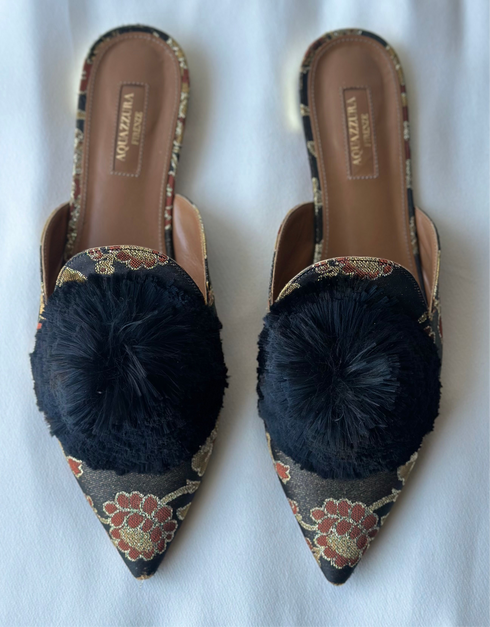 Aquazzura Powder Puff Slippers