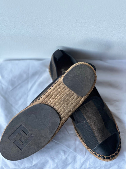 FENDI Pequin Stripe Canvas Junia