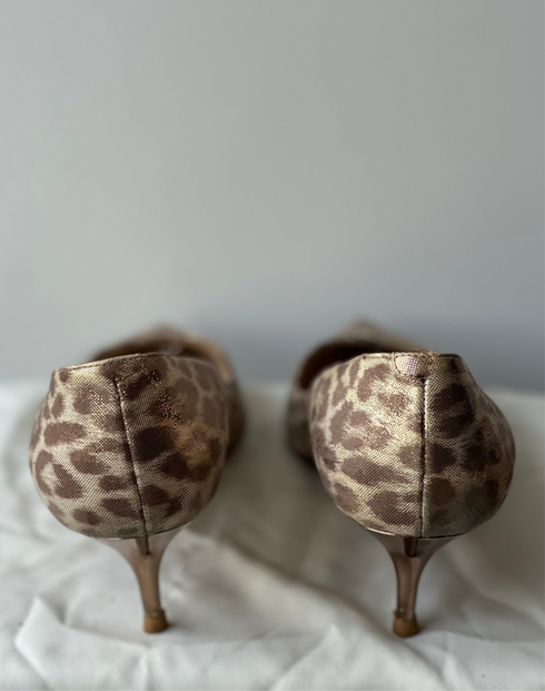 JIMMY CHOO METALLIC LEOPARD PRINT 'ANOUK' PUMPS