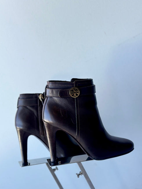Tory Burch Brown Leather Ankle Boots