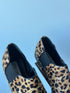 Jimmy Choo Leopard Print Calf Hair Loafers