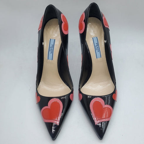 Prada :Patent heart Pumps